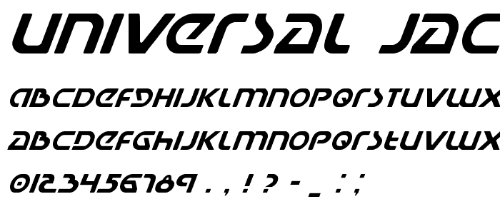 Universal Jack Italic font